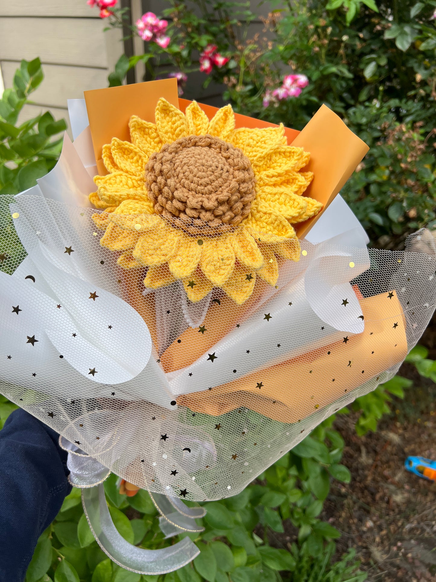 Crochet sunflower bouquet, crochet flower, crochet gift, wedding decoration, birthday anniversary gift