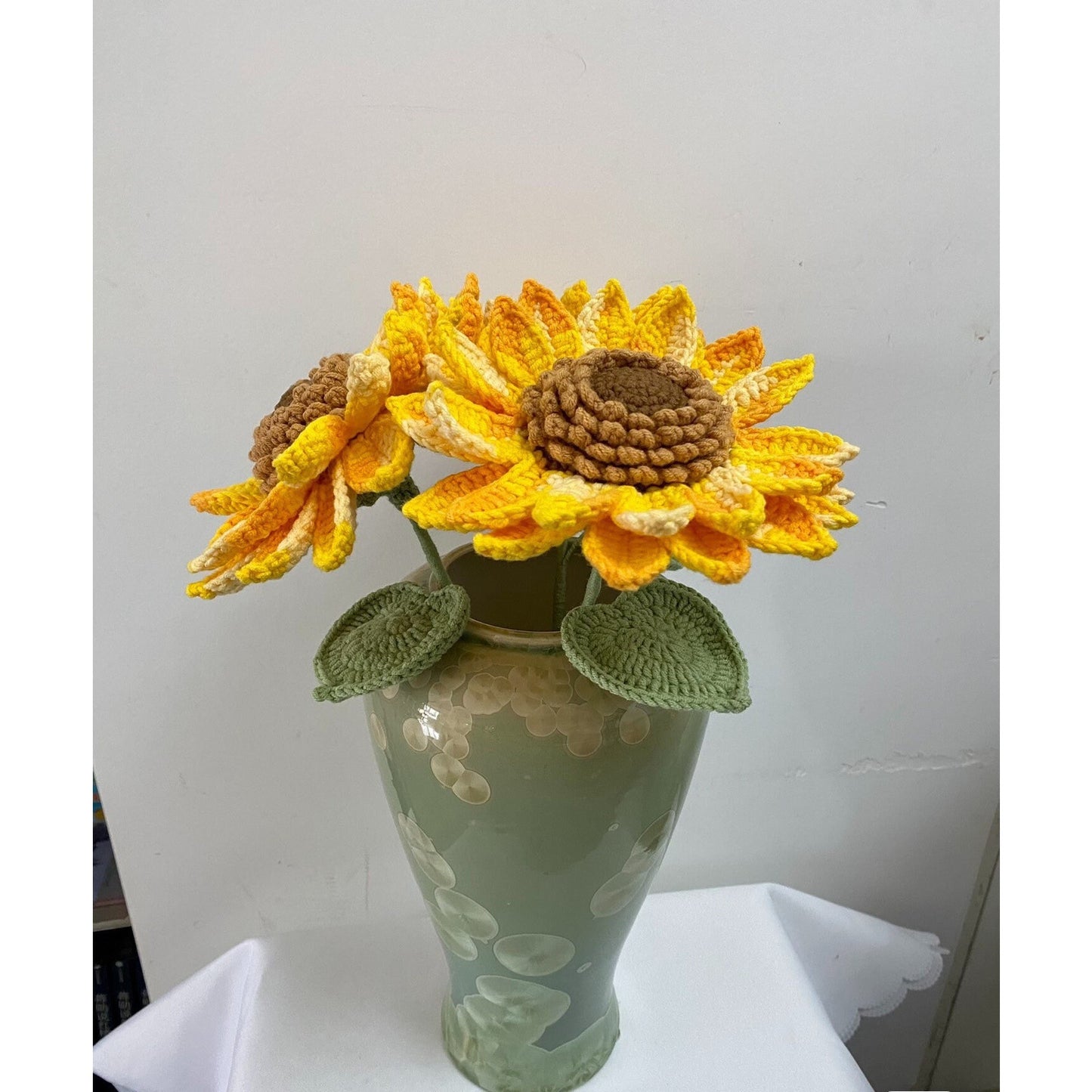 Crochet sunflower bouquet,Halloween gift double layer sunflower, handmade knitted gift, gift for mom, unique gift, special anniverary gift