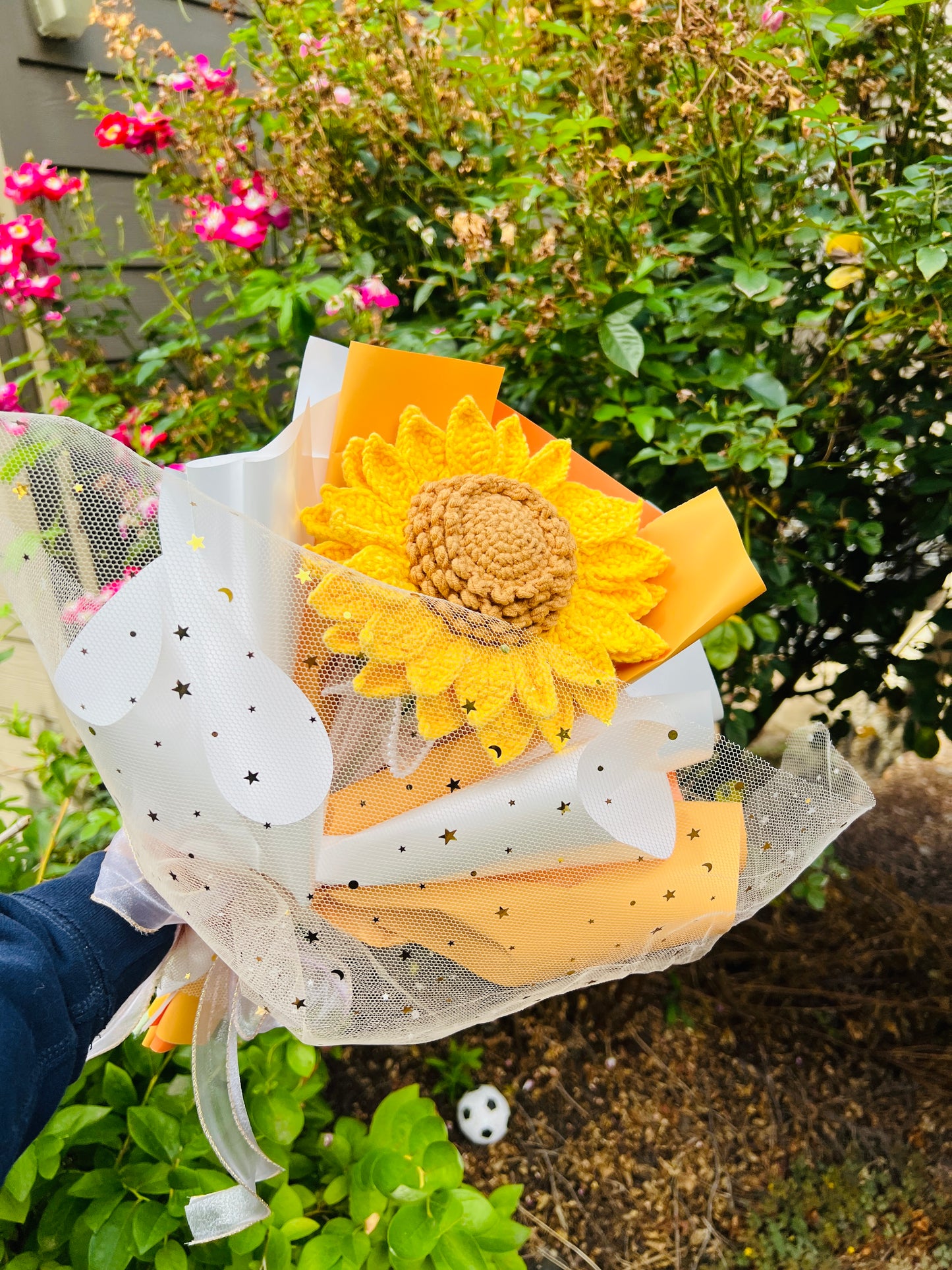 Crochet sunflower bouquet, crochet flower, crochet gift, wedding decoration, birthday anniversary gift