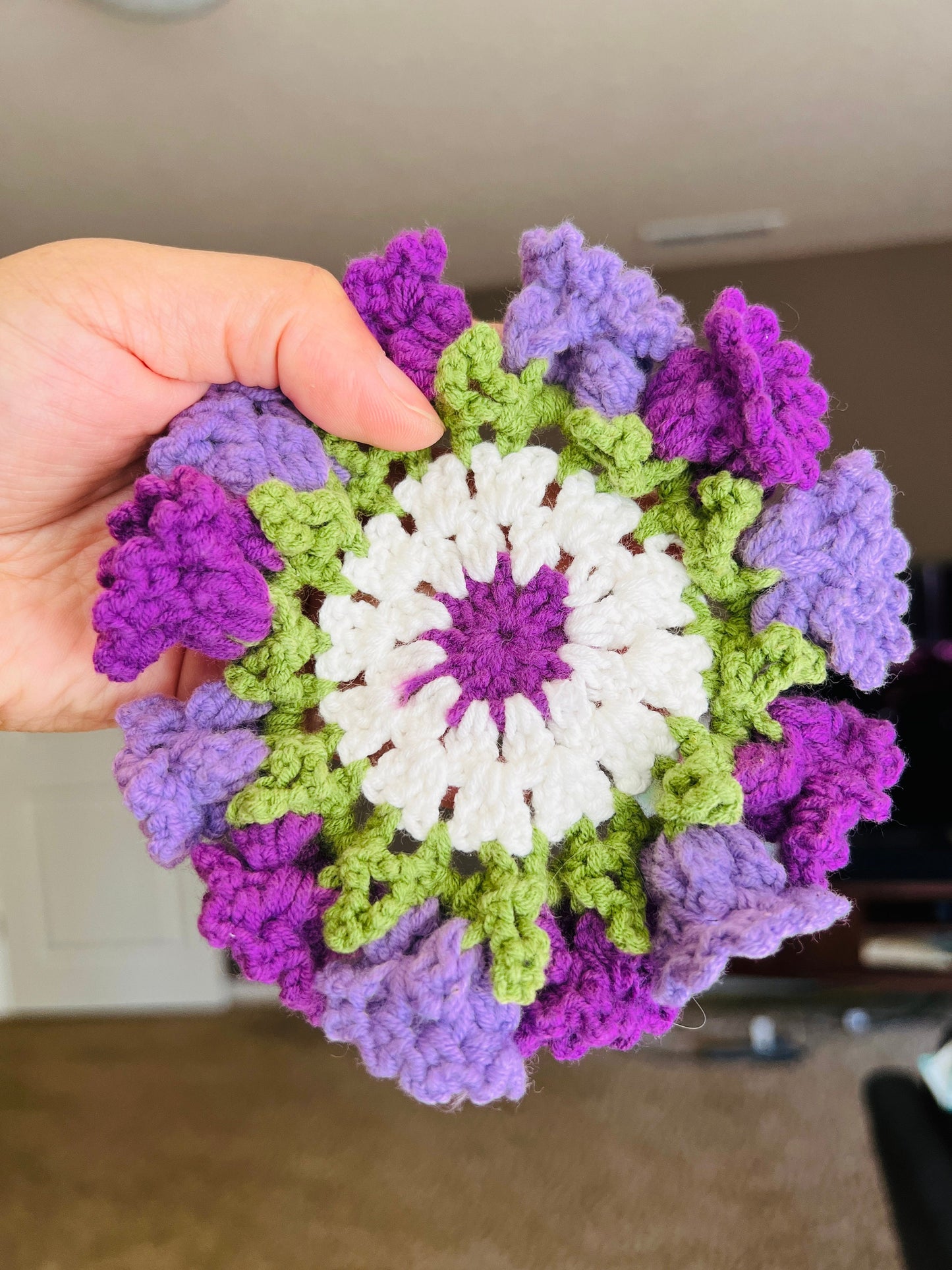 Flower shaped Crochet Coaster,Mother’s Day gift, Lily of Valley Woven Coasters, floral Crochet, Coffee Mug Coaster, Handmade Table Decor