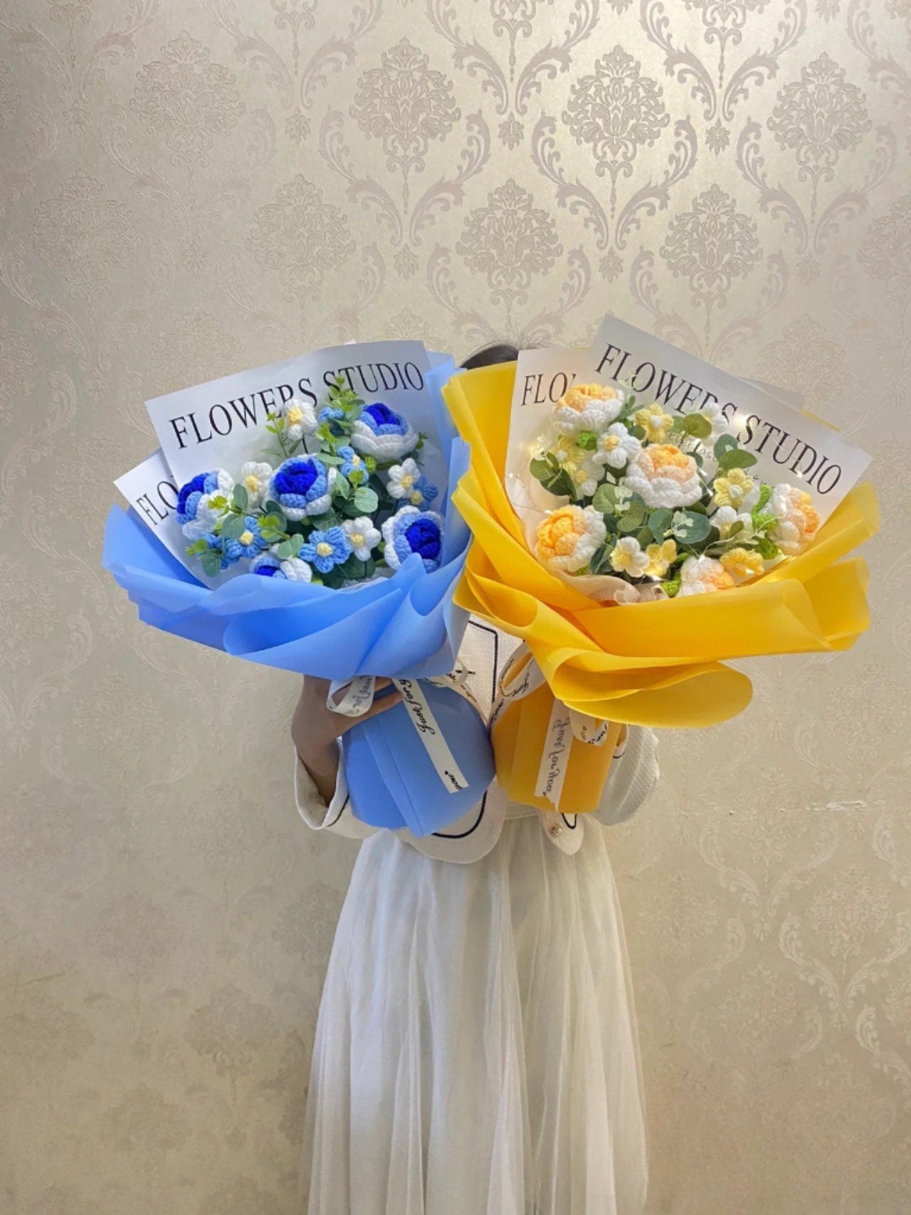 Crochet flowers bouquets, handmade sunflower roses tulips ,gift for her, anniversary gifts, birthday gift, wedding flowers,special gift