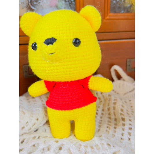 Crochet bear, pooh bear, handmade gift, anniversary present birthday holiday