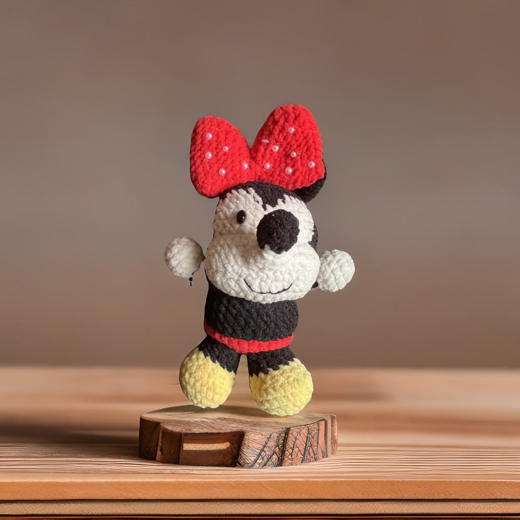 Crochet Minnie Mouse Doll - Handmade Cute Minnie Plush, Holiday Gift, Birthday Present, Party Decoration