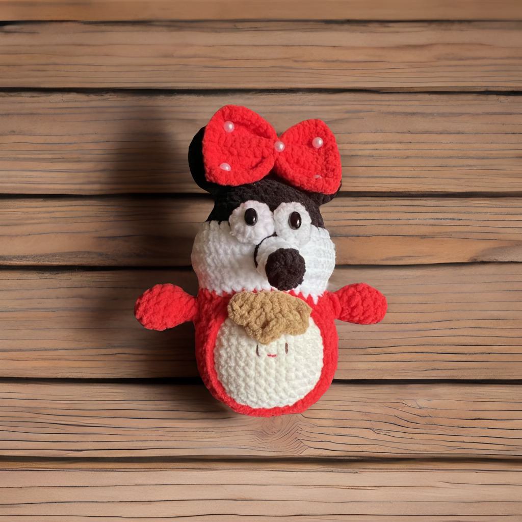 Crochet Minnie Mouse Doll - Handmade Cute Minnie Plush, Holiday Gift, Birthday Present, Party Decoration