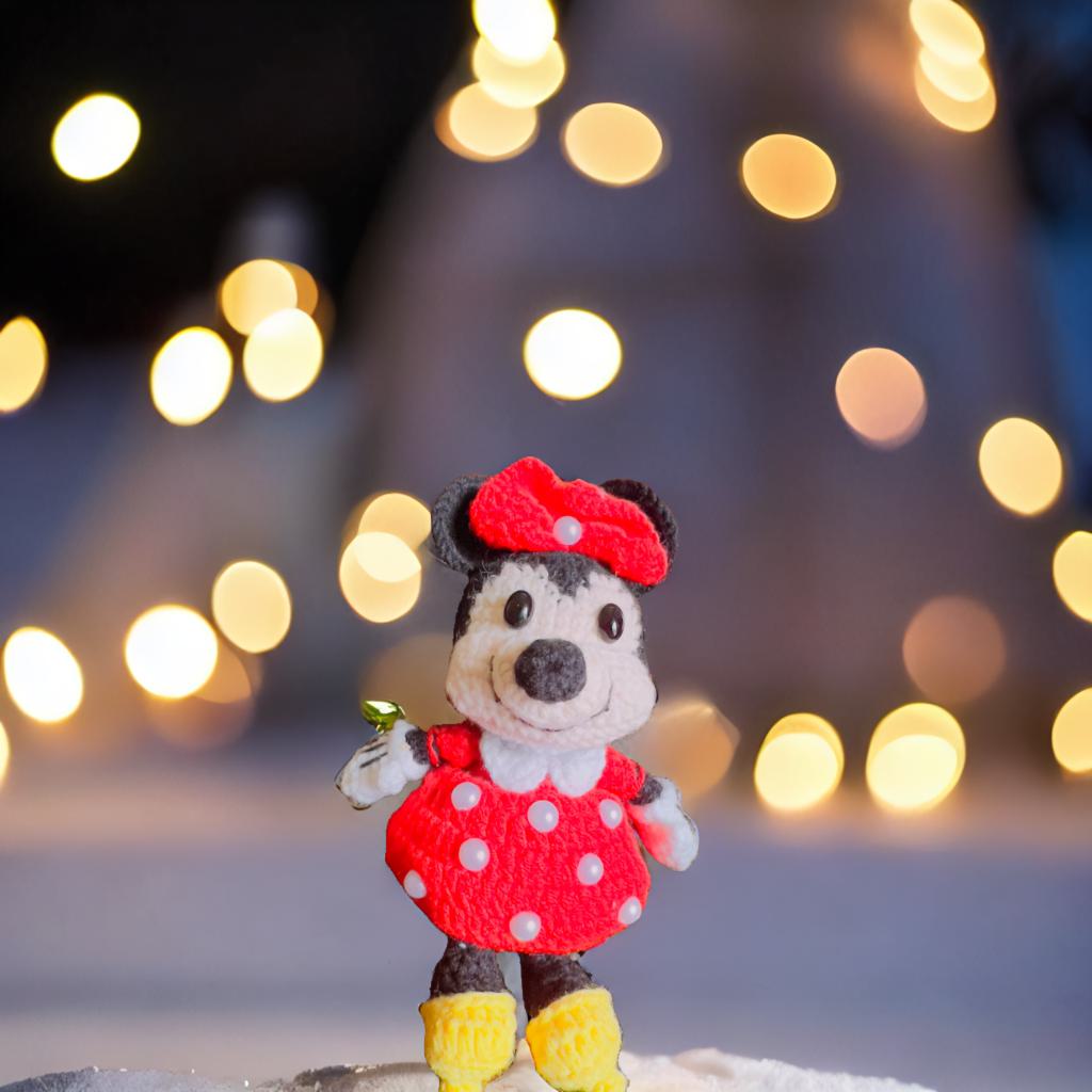 Crochet Minnie Mouse Doll - Handmade Cute Minnie Plush, Holiday Gift, Birthday Present, Party Decoration