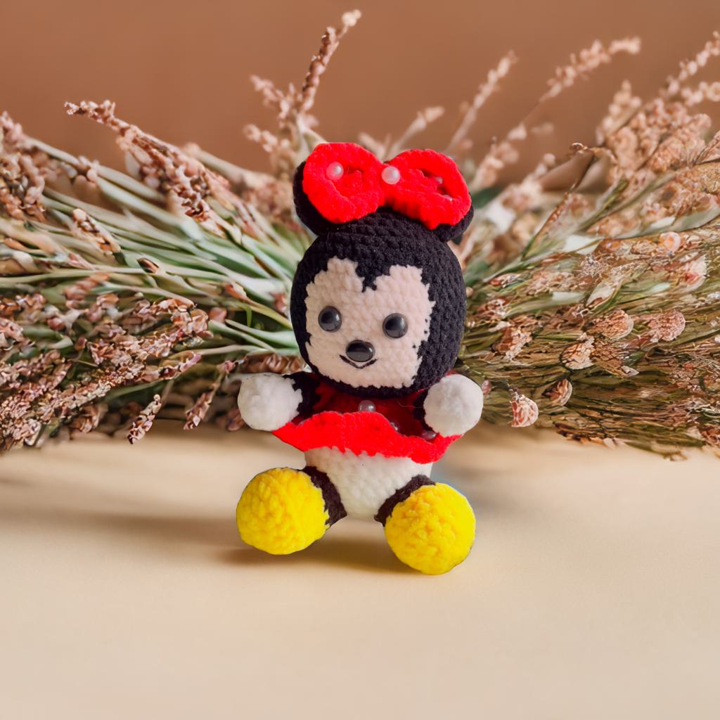 Crochet Minnie Mouse Doll - Handmade Cute Minnie Plush, Holiday Gift, Birthday Present, Party Decoration