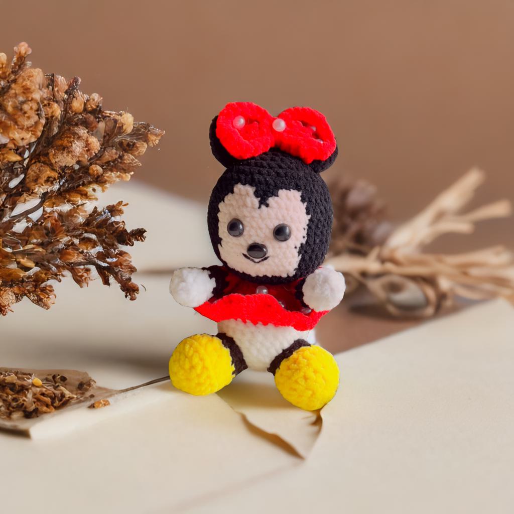 Crochet Minnie Mouse Doll - Handmade Cute Minnie Plush, Holiday Gift, Birthday Present, Party Decoration