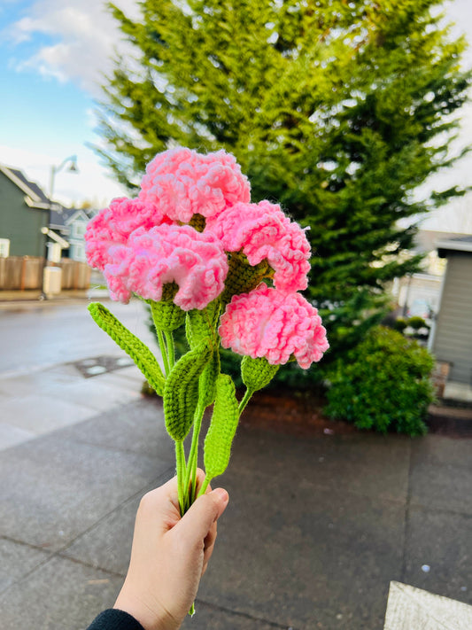 Handmade Crochet Carnations - Realistic Floral Decor for Valentines, anniversary,holiday,Weddings, Home, Gift Giving,Mothers day gift,gift f