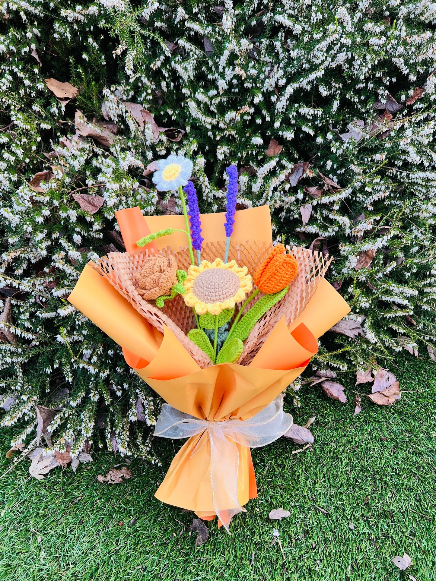 Crochet flowers bouquet,mother’s Day gift, sunflower daisies tulip rose, gift for her, handmade flower, anniversary, birthday, wedding gi