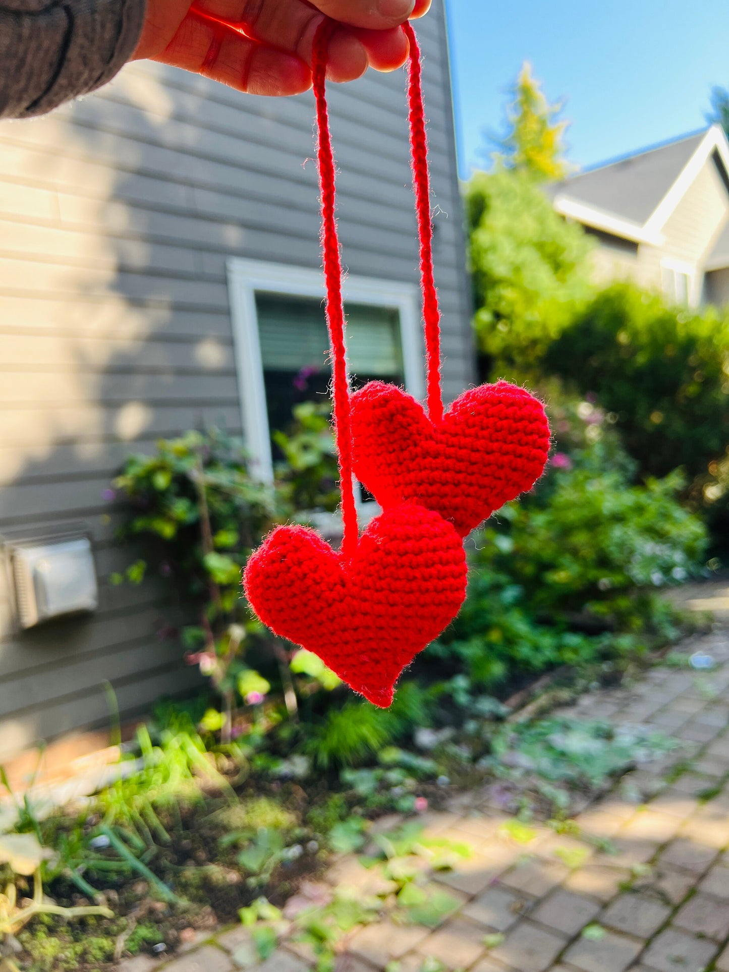 Crochet strawberry,Mother’s day gift,anniversary/birthday gift, Car Mirror Hanging Accessories, Strawberry Rear View Mirror Accessories,